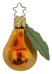 Small Pear with Leaf Ornament by Inge Glas of Germany