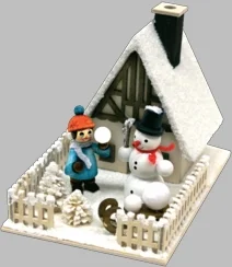 Snowball Battle House Incense Smoker by KWO