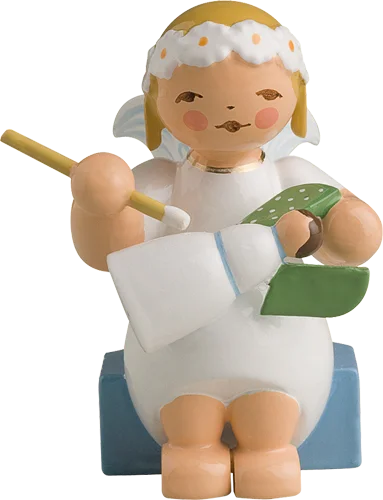 Snowflake Angel with Angel Wooden Figurine by Wendt und Kuhn