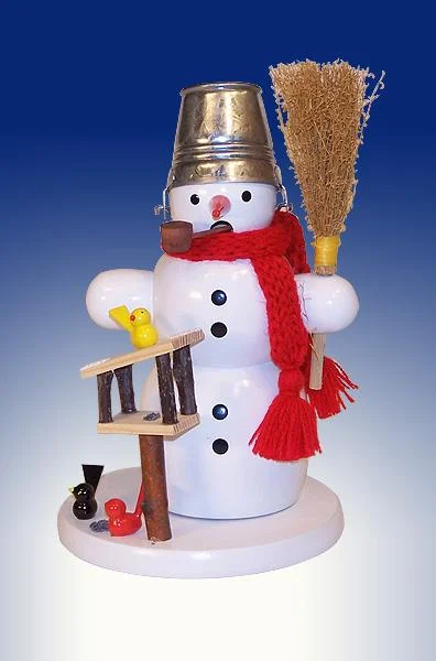 Snowman with Birdhouse Incense Smoker by Volker Zenker