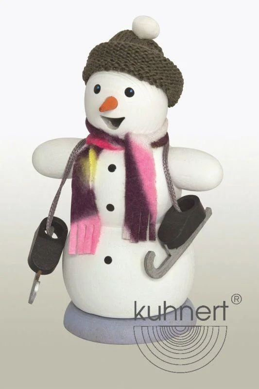 Snowman with ice skates Incense Smoker by Kuhnert GmbH