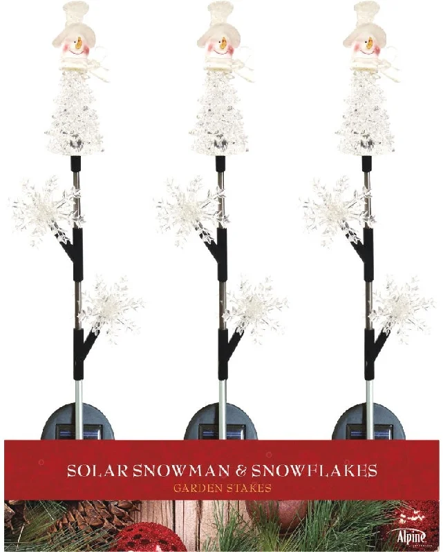 Snowman & Snowflake Solar Garden Stake