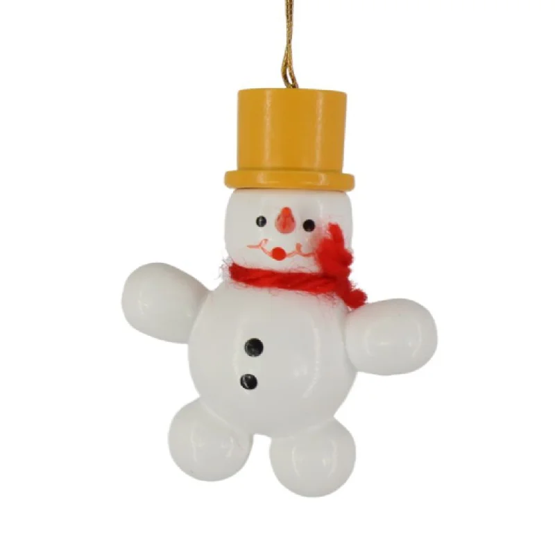 Snowman Ornament with Tophat, yellow by Volker Zenker