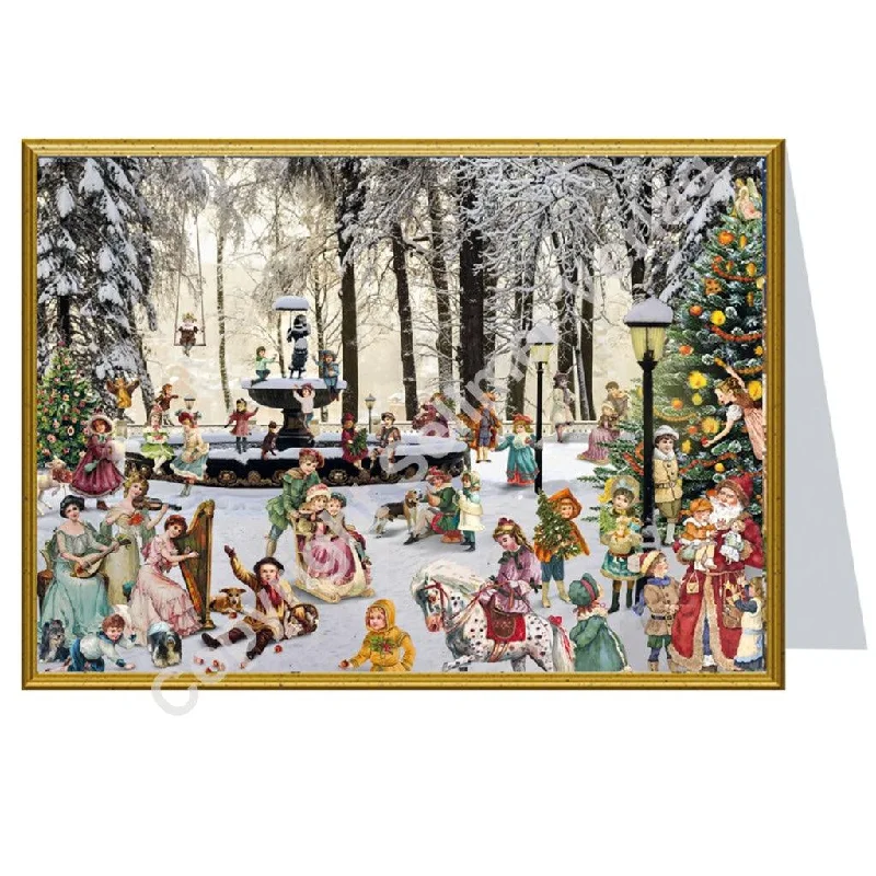 Snowy Fountain Christmas Card by Richard Sellmer Verlag