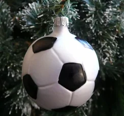 Soccer Ball Ornament by Hausdorfer Glas Manufaktur