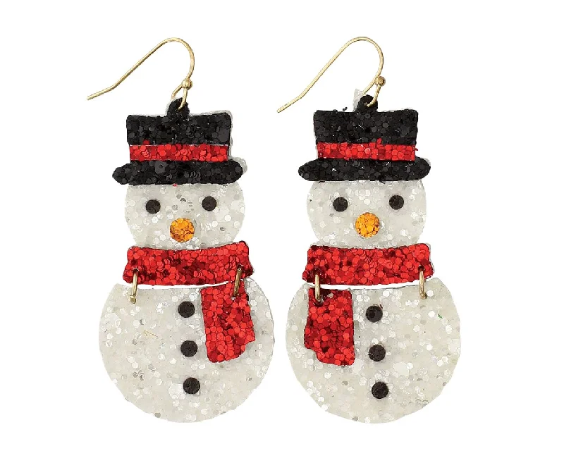 Sparkling Snowman - Earrings