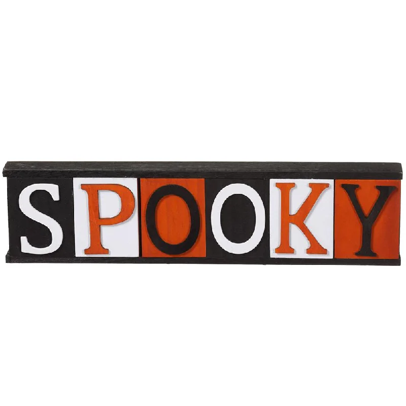 "SPOOKY" Table Top, 4" (Orange / Black)