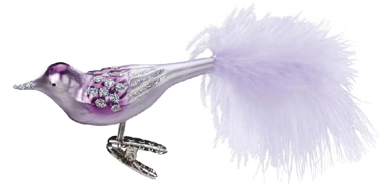 Spotted Lilac Bird Ornament by Inge Glas of Germany