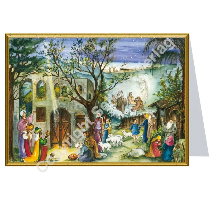 Stable of Bethlehem Christmas Card by Richard Sellmer Verlag