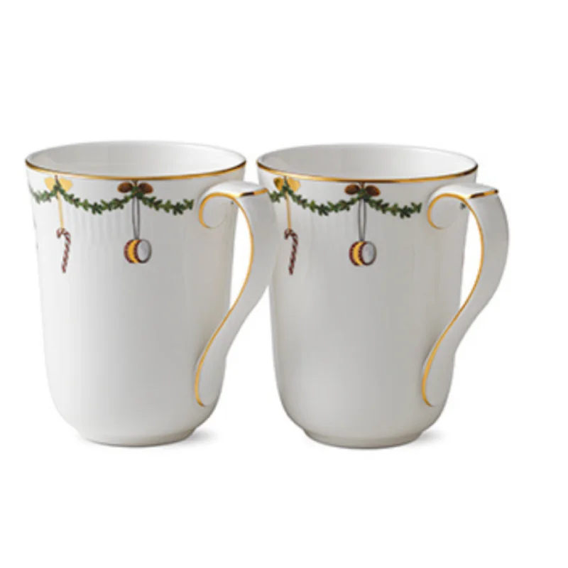 Star Fluted Christmas Mug 33CL, 2 pieces