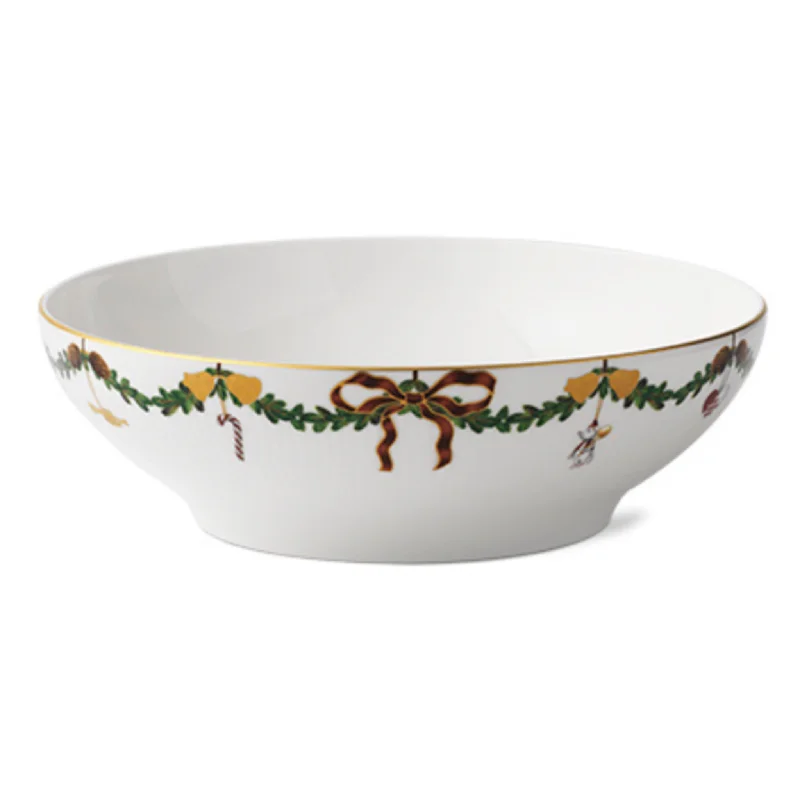 Star Fluted Christmas Serving Bowl