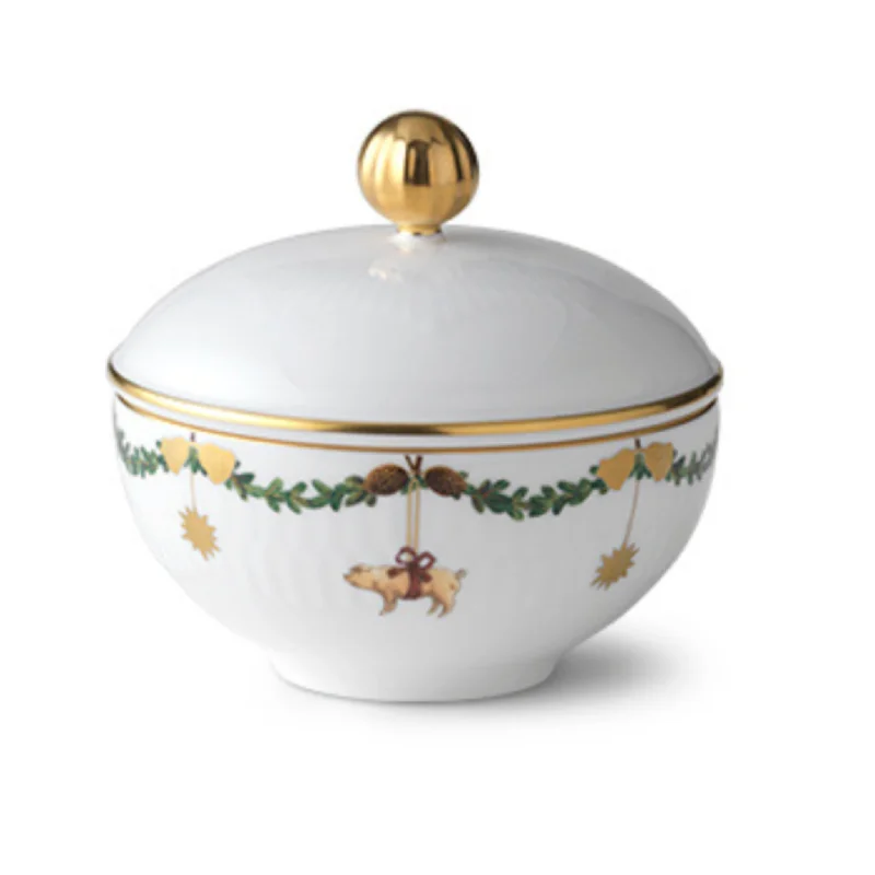 Star Fluted Christmas Sugar Bowl 15CL