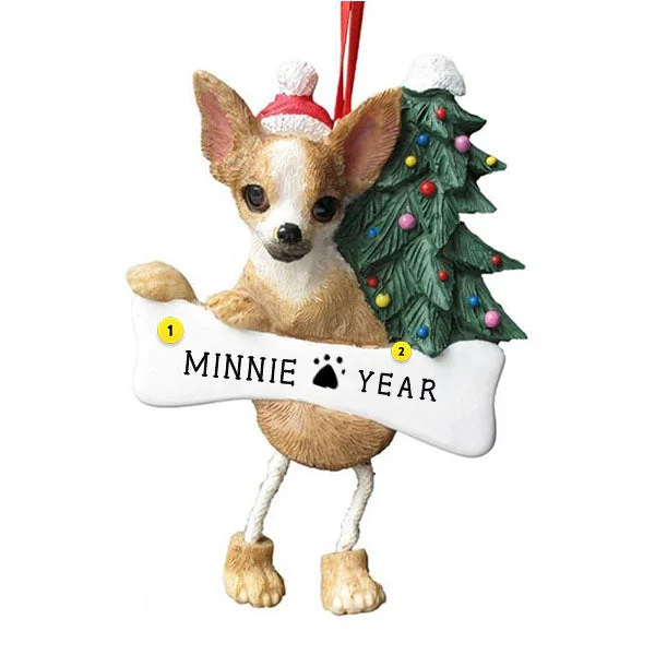 Personalized Chihuahua Dog Ornament - Tan