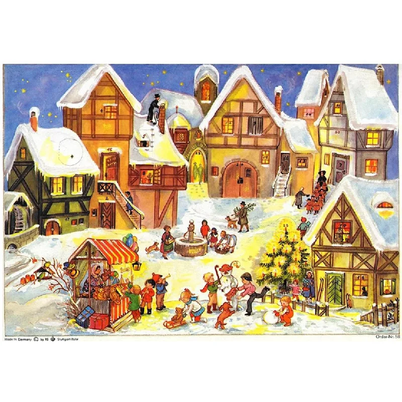 Town Scene with Chimney Sweep Advent Calendar by Richard Sellmer Verlag