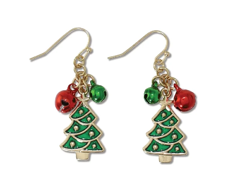 Tree with Jingle Bells - Earrings