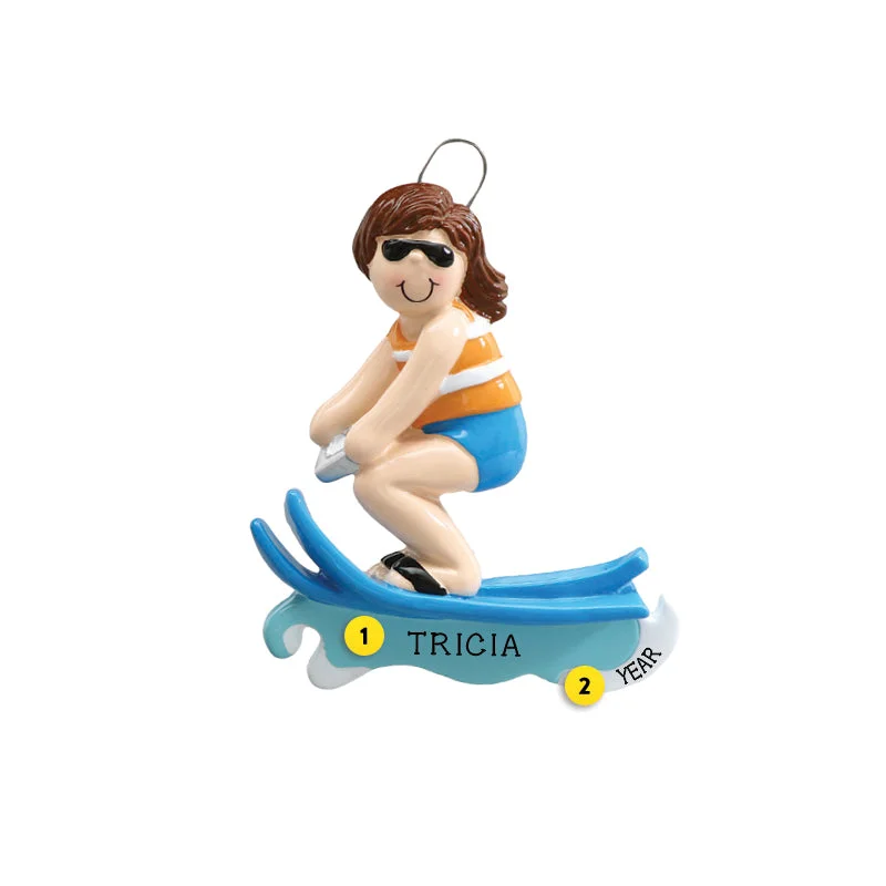 Personalized Waterski Girl Ornament