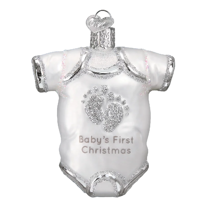 White, Baby Onesie Ornament - Old World Christmas