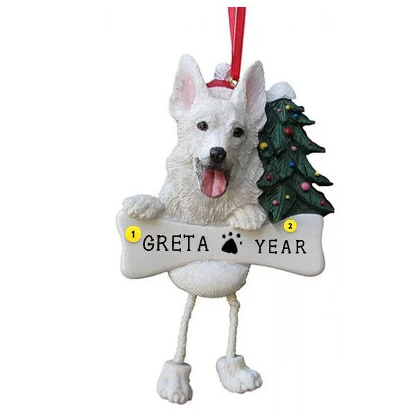 Personalized German Shepherd Dog Ornament - White