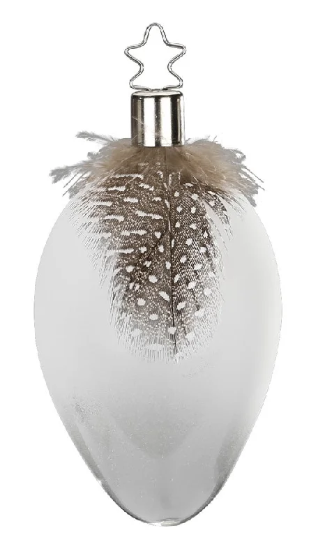 Weightless Egg Ornament, white by Inge Glas of Germany