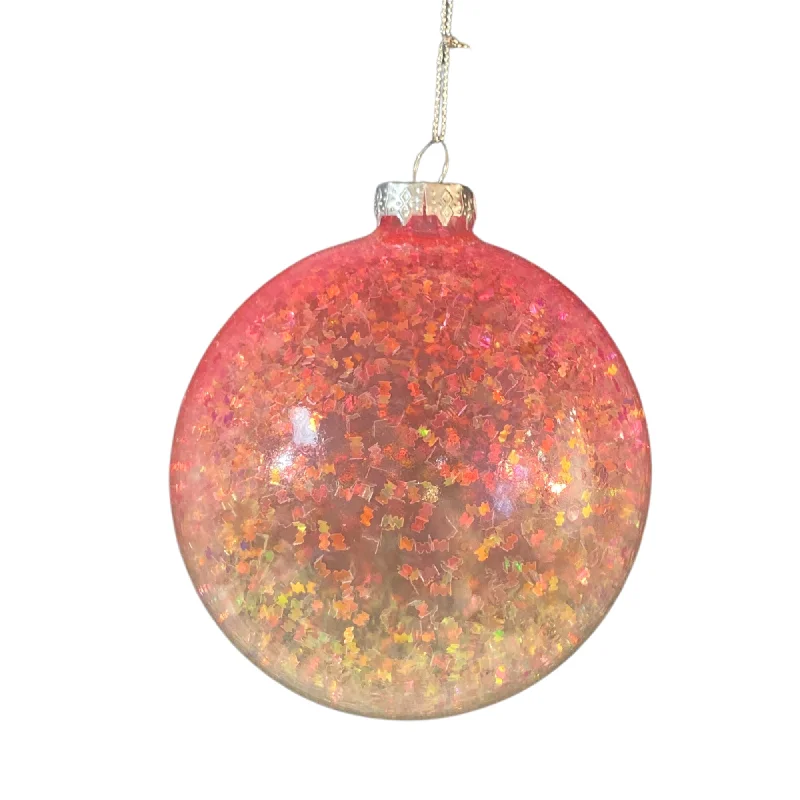 Winter Wonderland Ombre Glass Ball Ornament 4” - Pink  | GS