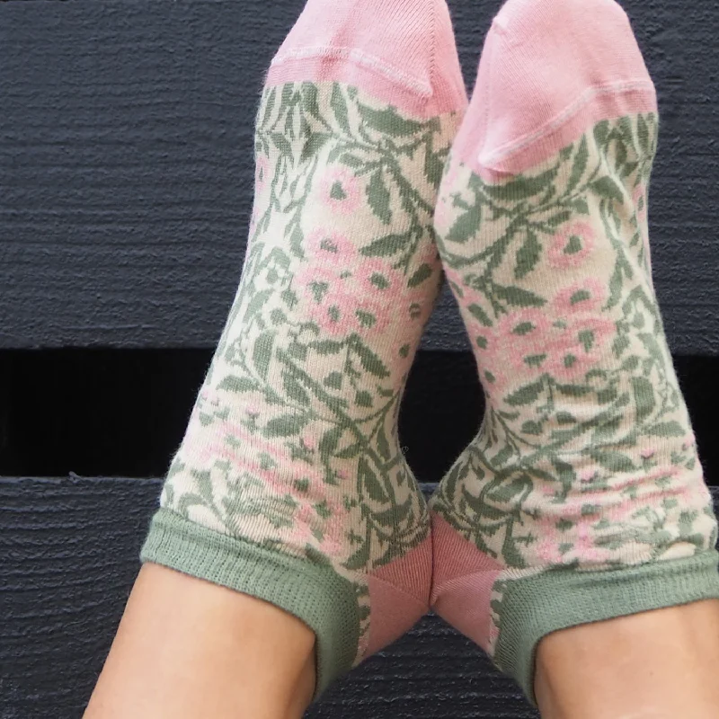 Women's William Morris Daisy Cotton Trainer Socks