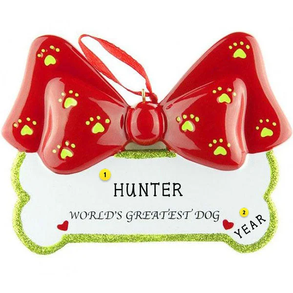 Personalized World's Greatest Dog Ornament