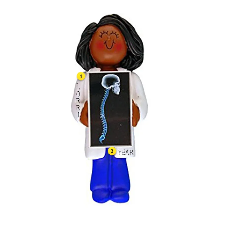 Personalized Xray Tech / Chiropractor Ornament - African -American, Female