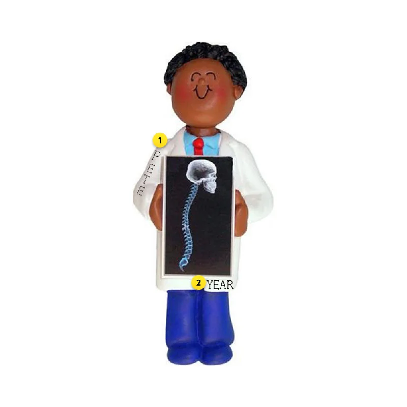 Personalized Xray Tech / Chiropractor Ornament - African American, Male