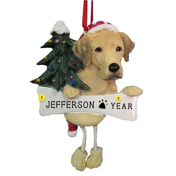 Personalized Labrador Dog Ornament - Yellow