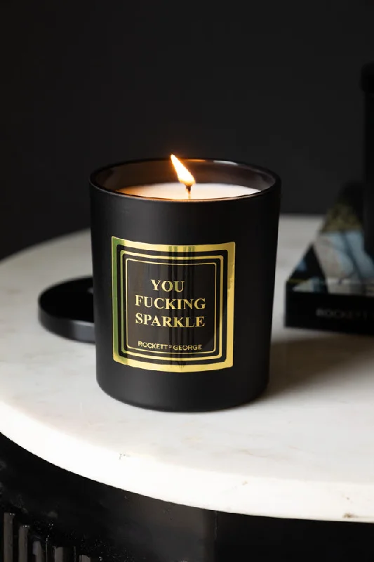 You Fucking Sparkle Scented Candle - Leather & Tobacco